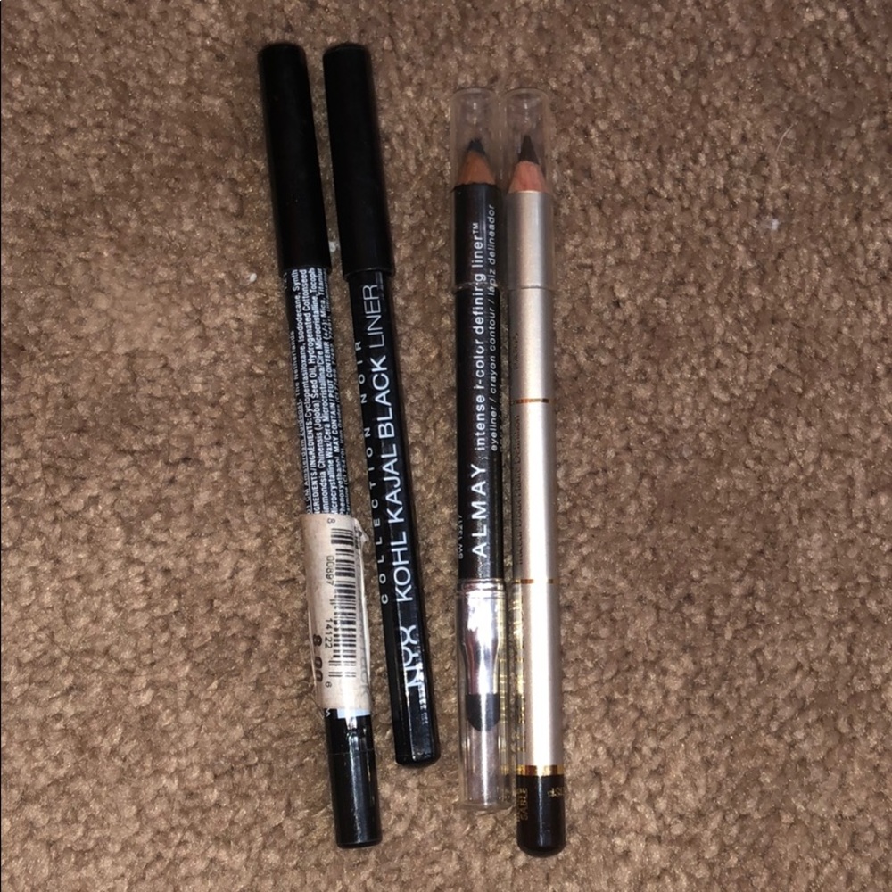 Four different eyeliner pencils
